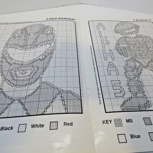 RARE Vintage Power Rangers Sweater Pattern Knitting 24"-38/40" Youth Adult 1995 - Picture 5 of 10